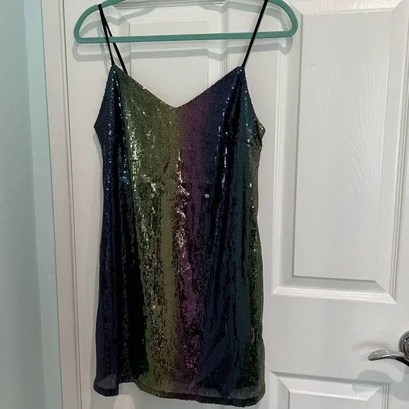 rainbow sequin dress target Target Girls Art Class sequin long sleeve dress XL NWT